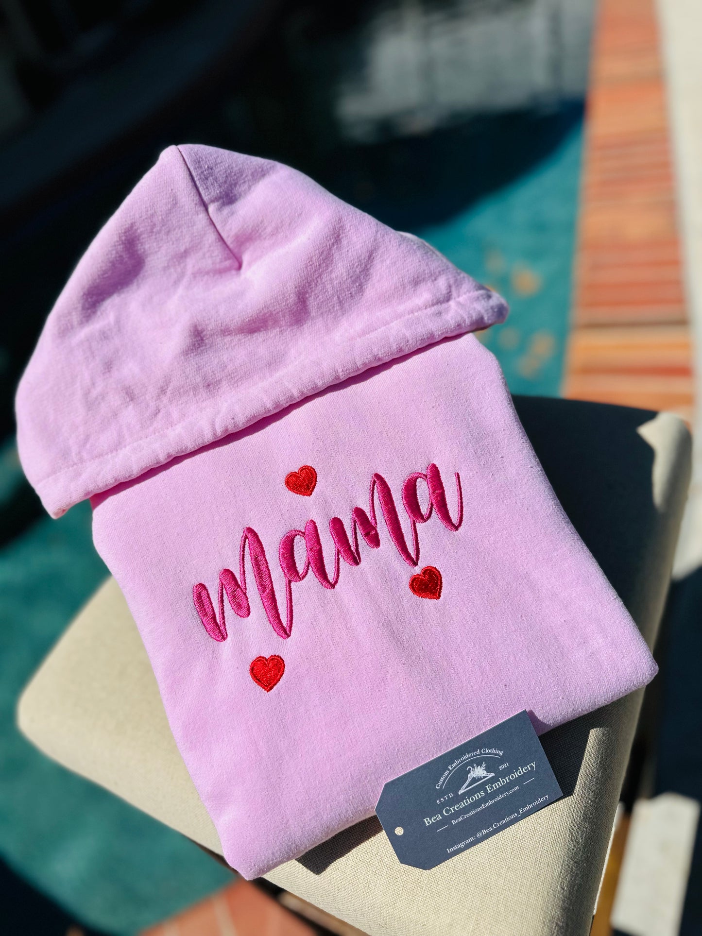 Mama Mother Day Embroidered Hoodie / Embroidered Crewneck