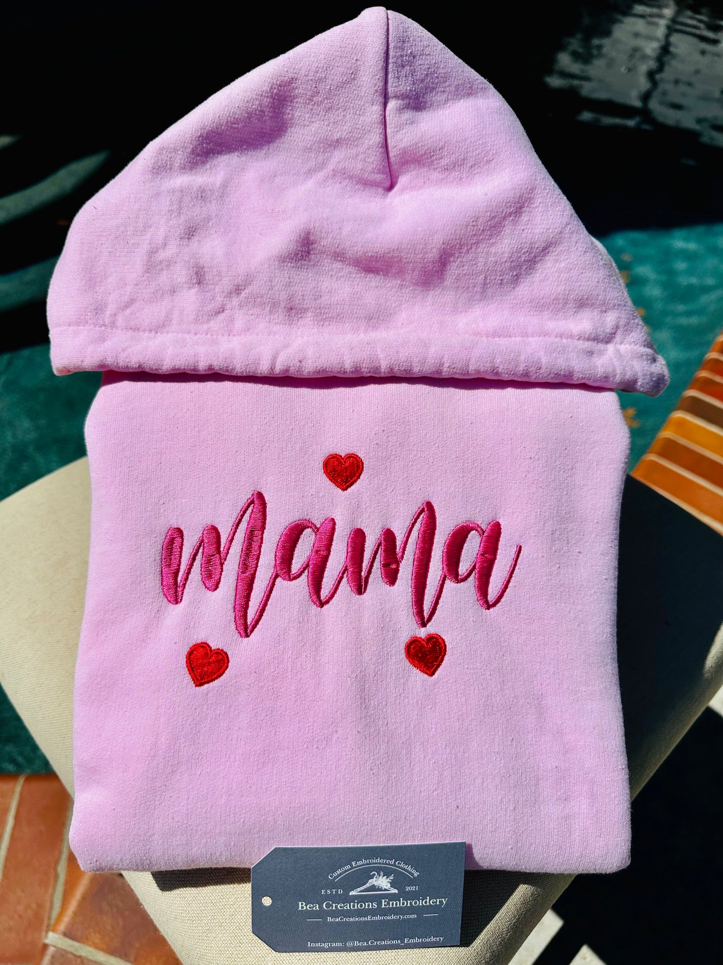 Mama Mother Day Embroidered Hoodie / Embroidered Crewneck