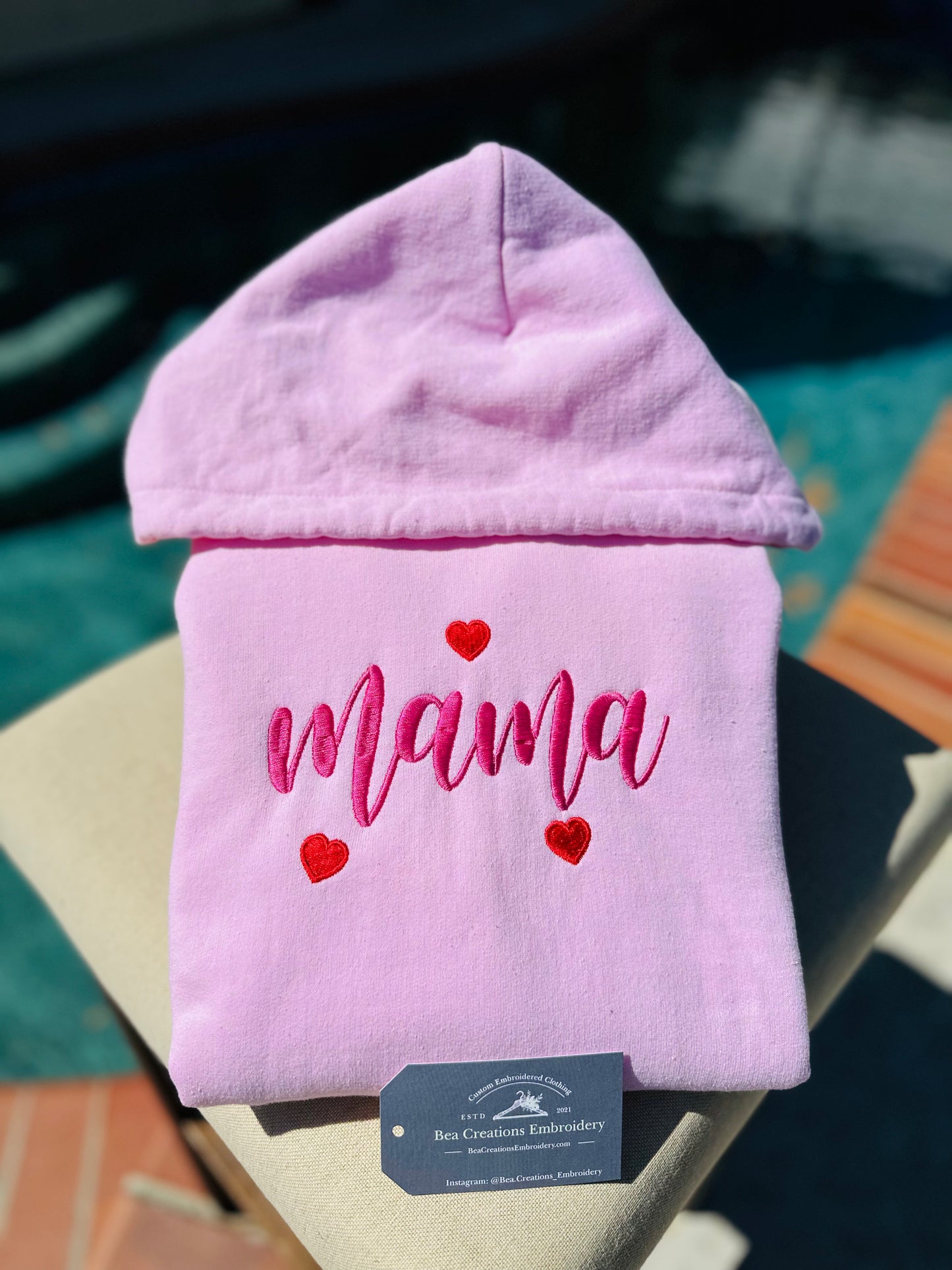 Mama Mother Day Embroidered Hoodie / Embroidered Crewneck